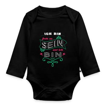 Birthday Gift Geek Women's Rights Bday Girl - Organic Longsleeve Baby Bodysuit - black - Front