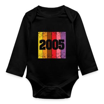 Né en 2005 - Body Bébé bio manches longues - noir - Devant