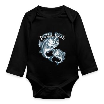 Pêche Vintage Poisson - Body Bébé bio manches longues - noir - Devant