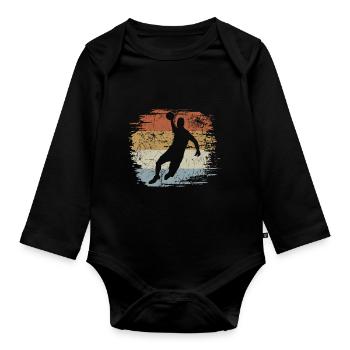 Handball, Lancer, Entraînement - Body Bébé bio manches longues - noir - Devant