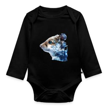 Hamster - Baby Bio-Langarm-Body - Schwarz - Vorne