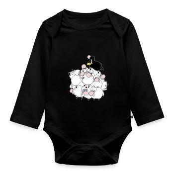 Part of Wolly Sheepling Gaming's Herd - Organic Longsleeve Baby Bodysuit - black - Front