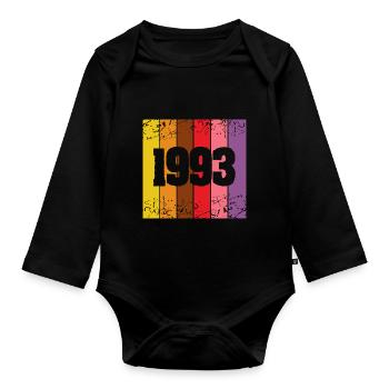 Né en 1993 - Body Bébé bio manches longues - noir - Devant