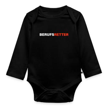 Professional rescuer - Organic Longsleeve Baby Bodysuit - black - Front