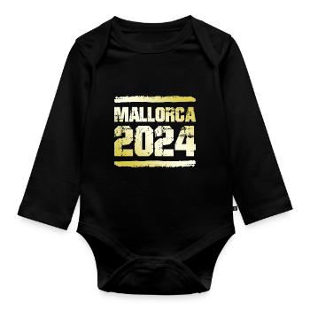 Majorque 2024 Or - Body Bébé bio manches longues - noir - Devant