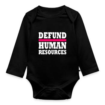 defund human resources - Body Bébé bio manches longues - noir - Devant