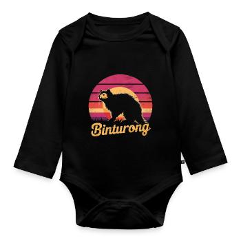 Binturong Bearcat Gift - Organic Longsleeve Baby Bodysuit - black - Front