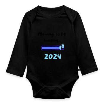 Maman chargement 2024 Garçon - Body Bébé bio manches longues - noir - Devant
