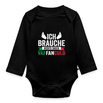 Italien Italiener Vaffanculo - Baby Bio-Langarm-Body - Schwarz - Vorne