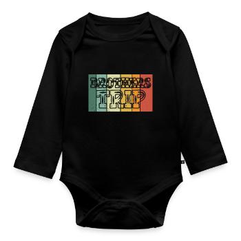 Sibling Brothers Journey - Organic Longsleeve Baby Bodysuit - black - Front