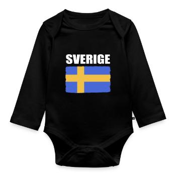 Schweden Schwedisch - Baby Bio-Langarm-Body - Schwarz - Vorne