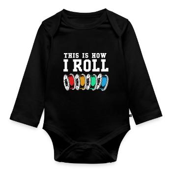 3D Printing Printing Prototype - Organic Longsleeve Baby Bodysuit - black - Front