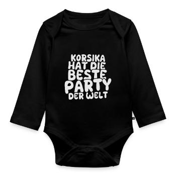 Korsika - Baby Bio-Langarm-Body - Schwarz - Vorne