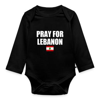 Pray for lebanon - Body Bébé bio manches longues - noir - Devant