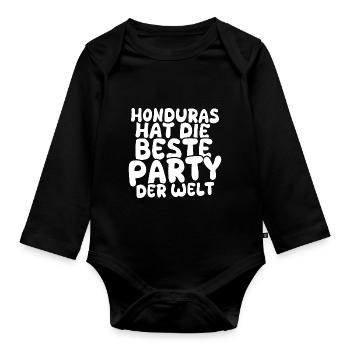 Honduras as a holiday destination - Organic Longsleeve Baby Bodysuit - black - Front