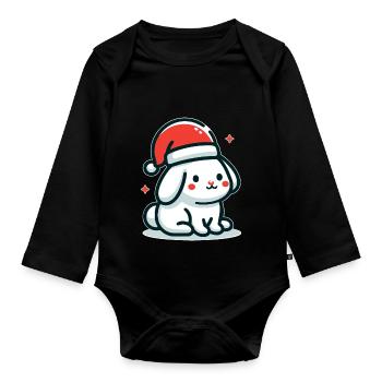 Chien de Noël - Body Bébé bio manches longues - noir - Devant