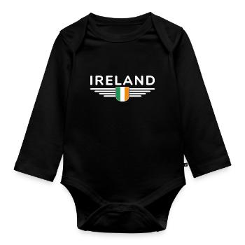 I Love Ireland Elegance Style Design T-Shirt - Body Bébé bio manches longues - noir - Devant