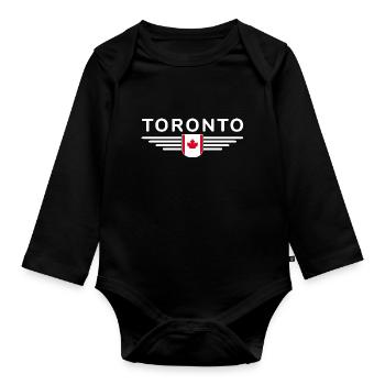 Toronto Fan T-Shirt for Canada Lovers - Organic Longsleeve Baby Bodysuit - black - Front