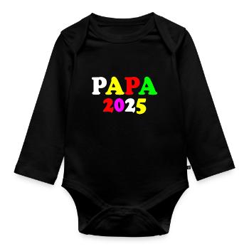 Papa 2025 - Body Bébé bio manches longues - noir - Devant