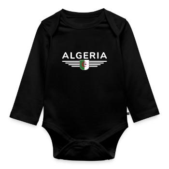 Algeria Design – Fierté de l’Afrique du Nord - Body Bébé bio manches longues - noir - Devant
