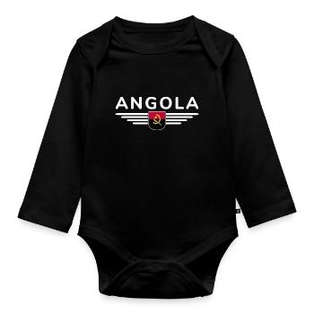 Angola Design – Fierté d’Afrique - Body Bébé bio manches longues - noir - Devant
