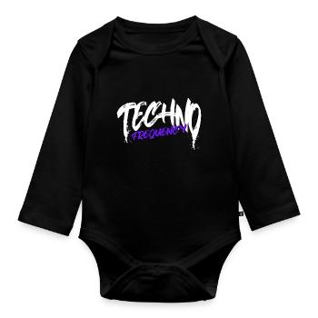 Techno - Baby Bio-Langarm-Body - Schwarz - Vorne
