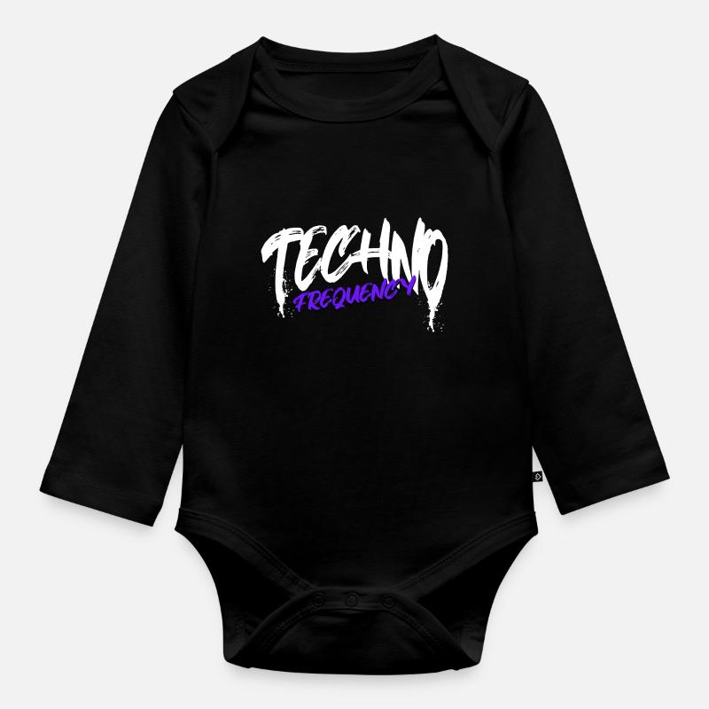 Techno - Baby Bio-Langarm-Body - Schwarz