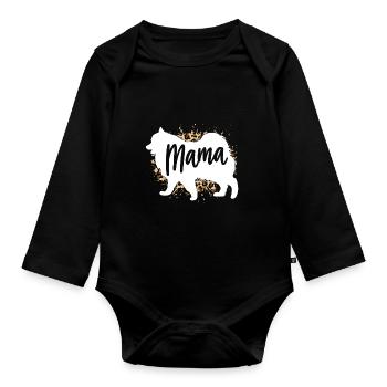 Samojede - Baby Bio-Langarm-Body - Schwarz - Vorne