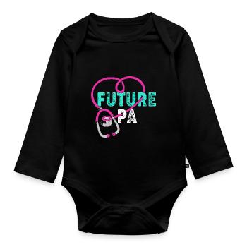Arzthelferin Physician Assistant Pflege MFA PA - Baby Bio-Langarm-Body - Schwarz - Vorne