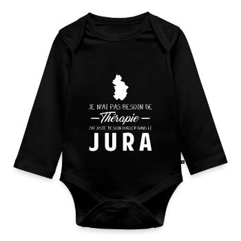 Thérapie Jura - Body Bébé bio manches longues - noir - Devant