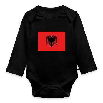 Drapeau de l'Albanie - Body Bébé bio manches longues - noir - Devant