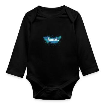 stylishes Logo mit Kunst Schriftzug Geschenk - Baby Bio-Langarm-Body - Schwarz - Vorne