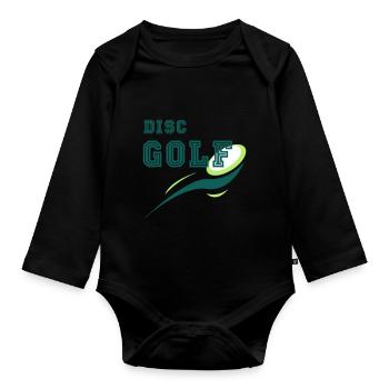 Disc Golf Discgolf Frisbee Geschenk Cadeau - Body Bébé bio manches longues - noir - Devant
