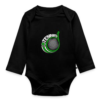 Idée cadeau pour les joueurs de tennis - Body Bébé bio manches longues - noir - Devant