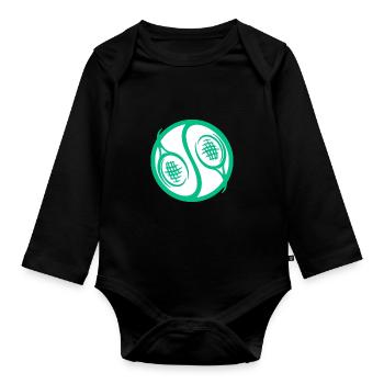 Idée cadeau pour les joueurs de tennis - Body Bébé bio manches longues - noir - Devant