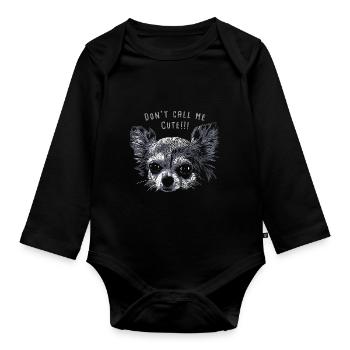 Chihuahua 01 - Organic Longsleeve Baby Bodysuit - black - Front