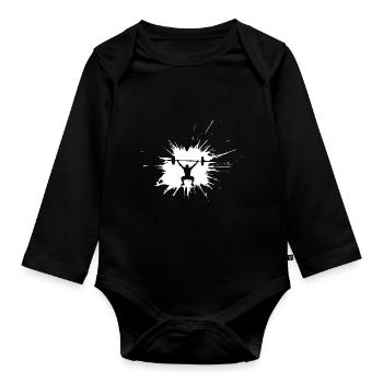 Splash Gewichtheber Fitness - Baby Bio-Langarm-Body - Schwarz - Vorne