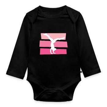 gymnastics - Organic Longsleeve Baby Bodysuit - black - Front