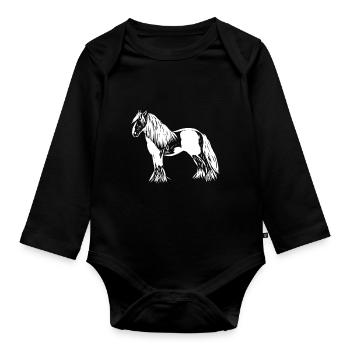 Cheval - Body Bébé bio manches longues - noir - Devant