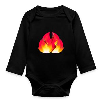 Feuriger Chilli schaft Gewürze Speise gesund - Baby Bio-Langarm-Body - Schwarz - Vorne