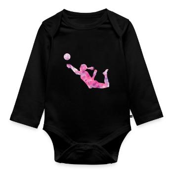 volley-ball - Body Bébé bio manches longues - noir - Devant