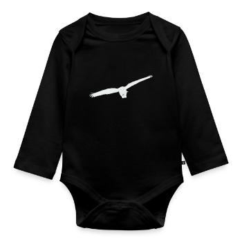 Schneeeule - Baby Bio-Langarm-Body - Schwarz - Vorne