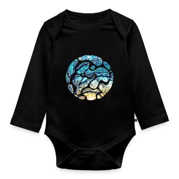Winter magic design for an art lover - Organic Longsleeve Baby Bodysuit - black - Front