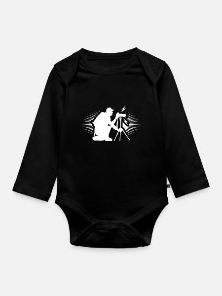 Fotograf - Baby Bio-Langarm-Body - Schwarz