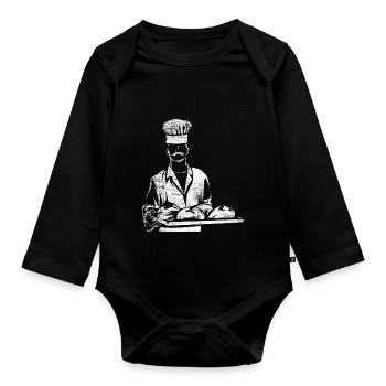 Bäcker Backen - Baby Bio-Langarm-Body - Schwarz - Vorne
