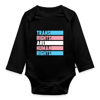 Trans Égalité des droits LGBT Transgenres - Body Bébé bio manches longues - noir - Devant