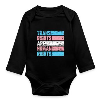 Trans Human Rights LGBT Transgender - Organic Longsleeve Baby Bodysuit - black - Front