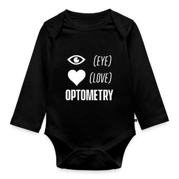 Optiker Optik Optometrie Optometrist Augenoptiker - Baby Bio-Langarm-Body - Schwarz - Vorne
