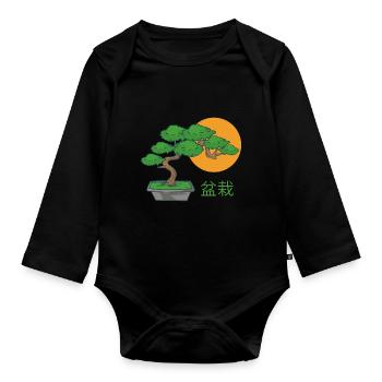 Bonsai Small Tree - Organic Longsleeve Baby Bodysuit - black - Front