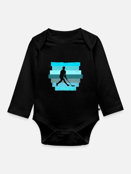 Floorball - Baby Bio-Langarm-Body - Schwarz